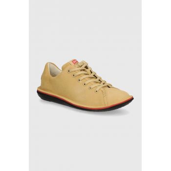 Camper sneakers din piele intoarsă Beetle culoarea bej, 18648-073