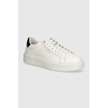 Karl Lagerfeld sneakers din piele MAXI KUP culoarea alb, KL52221