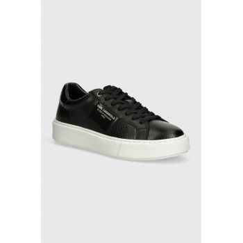 Karl Lagerfeld sneakers din piele MAXI KUP culoarea negru, KL52221P