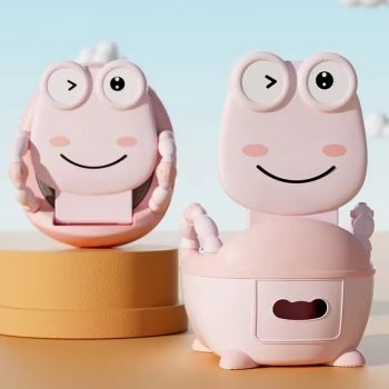 Olita cu adaptor moale si manere Little Mom Cute Pink Frog