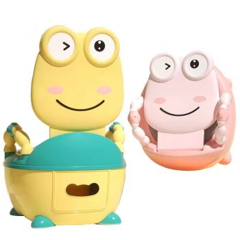 Olita cu adaptor moale si manere Little Mom Cute Yellow Frog