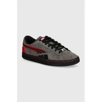 Puma sneakers din piele intoarsă F1 Suede T culoarea gri, 308438