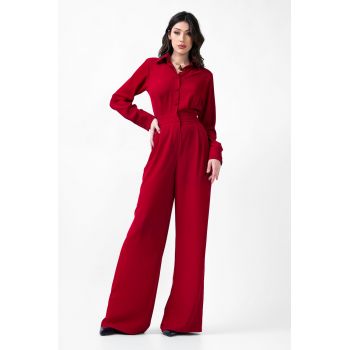 Red Straight Jumpsuit