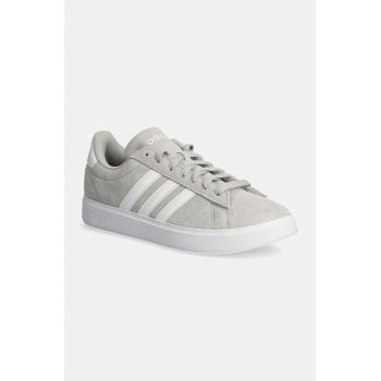 adidas sneakers din piele intoarsă Grand Court culoarea gri, ID2970