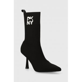 Dkny botine Sansa femei, culoarea negru, cu toc cui, K2490325