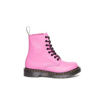 Dr. Martens bocanci de piele 1460 Pascal femei, culoarea roz, cu toc plat, DM30689717