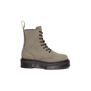 Dr. Martens bocanci de piele Jadon femei, culoarea gri, cu toc plat, DM31296059