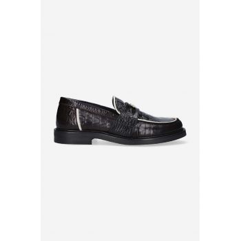 Filling Pieces mocasini de piele Loafer Polido Ox Blood culoarea negru 44233191912-BLACK