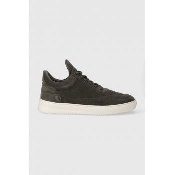 Filling Pieces sneakers din piele întoarsă Low top Suede culoarea verde