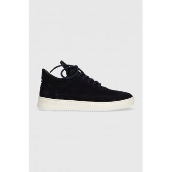 Filling Pieces sneakers din piele întoarsă Low top Suede Organic culoarea bleumarin, 10122791658