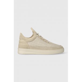 Filling Pieces sneakers din piele Low top Quilted culoarea bej, 10100151919