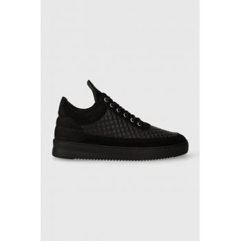 Filling Pieces sneakers din piele Low top Quilted culoarea negru