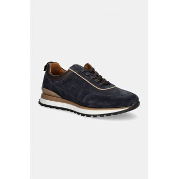 Hackett London sneakers din piele CHAD ACTIVE culoarea albastru marin, HMS21414