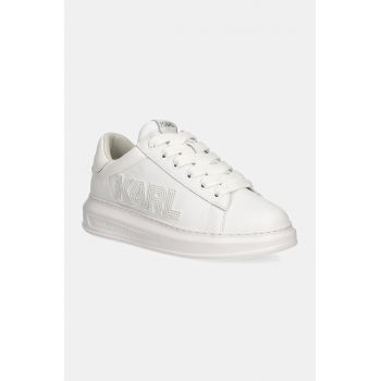 Karl Lagerfeld sneakers din piele KAPRI culoarea alb, KL52561