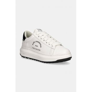 Karl Lagerfeld sneakers din piele KAPRI culoarea alb, KL57538