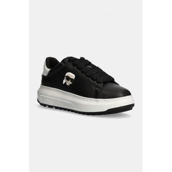 Karl Lagerfeld sneakers din piele KAPRI culoarea negru, KL57530