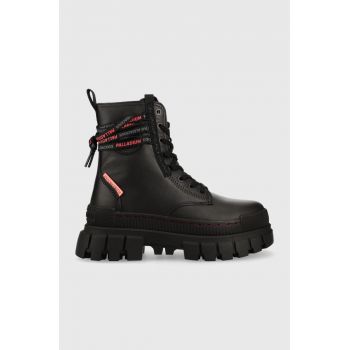 Palladium cizme de piele Revolt Boot Lth femei, culoarea negru, cu platforma