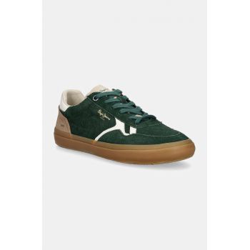 Pepe Jeans sneakers din piele intoarsă PMS31058 culoarea verde, TRAVIS FREE M