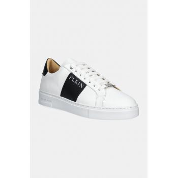 Philipp Plein sneakers din piele Nappa Lo-Top culoarea alb, USC0657 PLE010N 0102