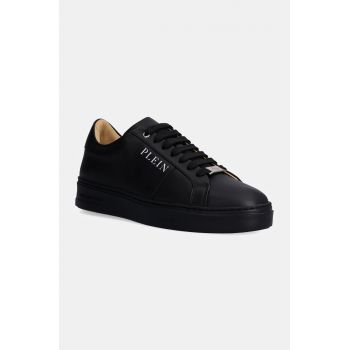 Philipp Plein sneakers din piele Nappa Lo-Top culoarea negru, USC0657 PLE010N 0202