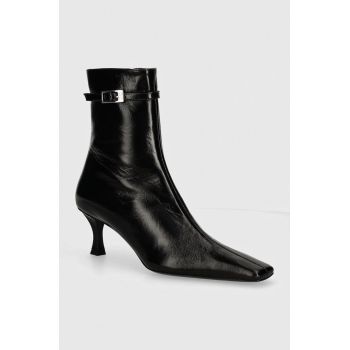 Proenza Schouler cizme de piele Trap femei, culoarea negru, cu toc cui, PS43081A