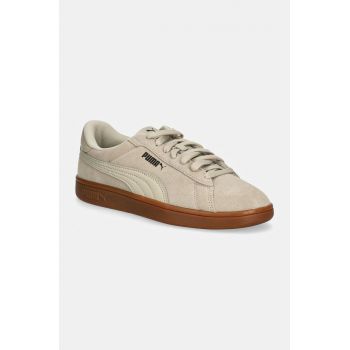 Puma sneakers din piele intoarsă PUMA Smash 3.0 culoarea bej