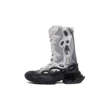 Rombaut botine NUCLEO BOOT femei, culoarea argintiu, cu toc plat, S24-E-012