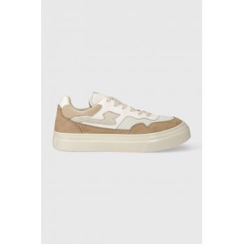 Stepney Workers Club sneakers din piele Pearl S-Strike Suede Mix culoarea alb, YA09516