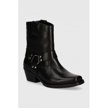 Steve Madden cizme de piele Quintana femei, culoarea negru, cu toc drept, izolare usoara, SM11003295