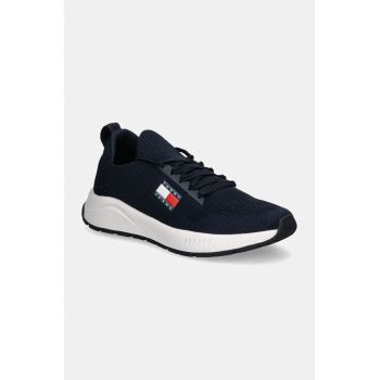 Tommy Jeans sneakers TJM RUNNER KNTITTED culoarea albastru marin, EM0EM01510