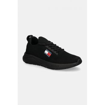 Tommy Jeans sneakers TJM RUNNER KNTITTED culoarea negru, EM0EM01510