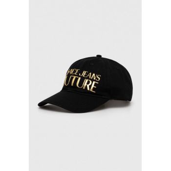 Versace Jeans Couture șapcă de baseball din bumbac culoarea negru, cu imprimeu