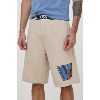 Versace Jeans Couture pantaloni scurti din bumbac culoarea maro de firma originali