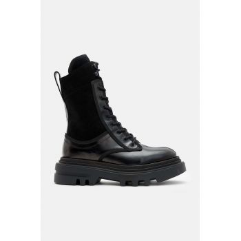 AllSaints cizme de piele Alexia Boot femei, culoarea negru, cu platforma, W063FB