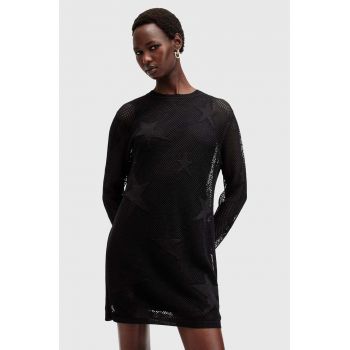 AllSaints rochie SERAPH DRESS culoarea negru, mini, drept, W102DB