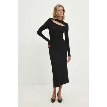 Answear Lab rochie culoarea negru, midi, mulata