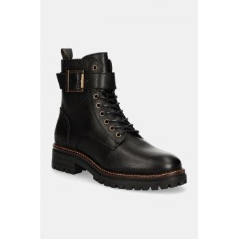 Barbour botine Heidi femei, culoarea negru, cu toc plat, LFO0637BK52