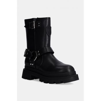 Blauer cizme de piele KIMMEL femei, culoarea negru, cu platforma, F4KIMMEL07.LEP