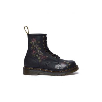 Dr. Martens bocanci de piele 1460 femei, culoarea negru, cu toc plat, DM32070001