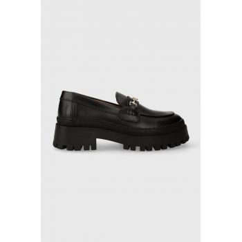 Filling Pieces mocasini de piele Loafer Sierra femei, culoarea negru, cu toc plat, 44223051861