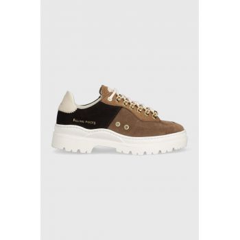 Filling Pieces sneakers din piele întoarsă Court Serrated topaz culoarea maro, 71633831933