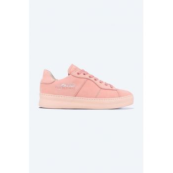 Filling Pieces sneakers din piele întoarsă Low Plain Court culoarea roz, 42227271888