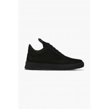 Filling Pieces sneakers din piele întoarsă Low top Ripple culoarea negru, 30425441861