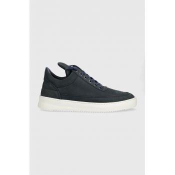 Filling Pieces sneakers din piele întoarsă Low top Ripple Nubuck culoarea bleumarin, 25122842001