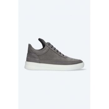 Filling Pieces sneakers din piele întoarsă Low top Ripple Nubuck culoarea gri, 25122842002