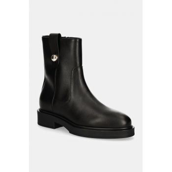 Furla cizme de piele Sfera Ankle Boot femei, culoarea negru, cu toc plat, YI51CIT WU0000 O6000