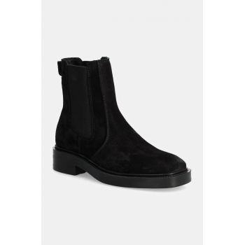 Gant botine din piele intoarsa Fallwi femei, culoarea negru, cu toc plat, 29553724 G00