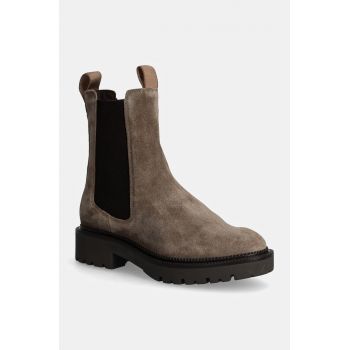 Gant botine din piele intoarsa Kelliin femei, culoarea maro, cu toc plat, 29553778 G24