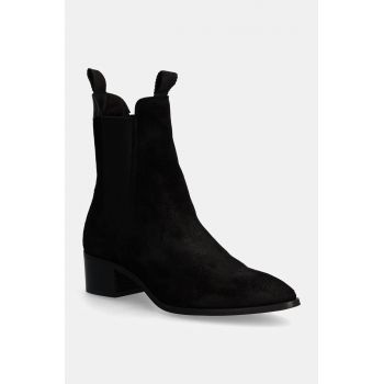 Gant botine din piele intoarsa St Broomly femei, culoarea negru, cu toc drept, 29553802 G00