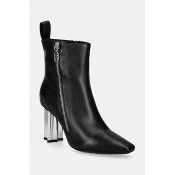 Karl Lagerfeld cizme de piele KL TOWER femei, culoarea negru, cu toc drept, KL33964